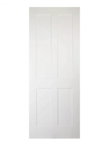 LPD Victorian Shaker London Four Panel White Primed Internal Door