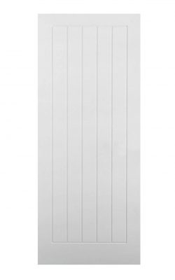 LPD White Moulded Textured Vertical 5P FD30 Fire DoorLPD White Moulded Textured Vertical 5P FD30 Fire Door