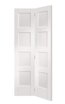 XL Joinery Shaker 4 Panel White Primed Bi-Fold Internal DoorXL Joinery Shaker 4 Panel White Primed Bi-Fold Internal Door